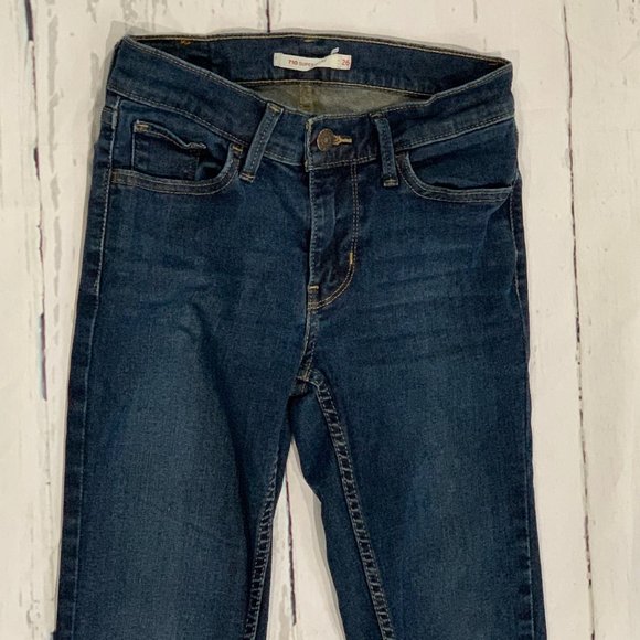 LEVIS 710 Super Skinny Dark Denim Jeans - Picture 4 of 6